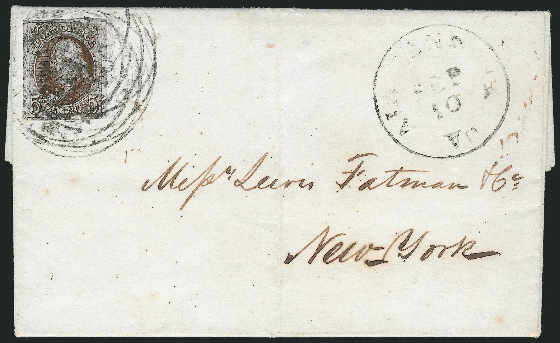 Price of US Stamp Scott # 1 - 5c 1847 Franklin. Robert Siegel Auction Galleries, Jun 2012, Sale 1024, Lot 9