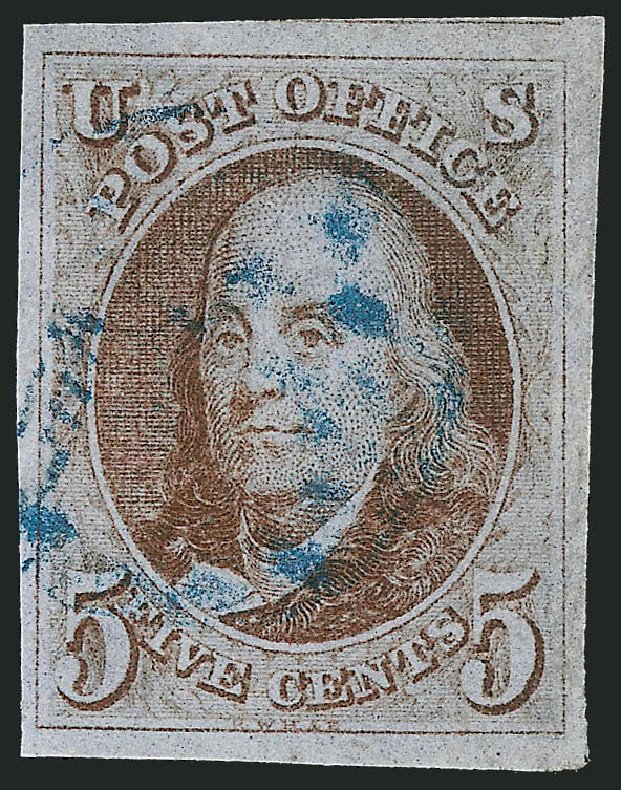 Price of US Stamps Scott 1 - 5c 1847 Franklin. Robert Siegel Auction Galleries, Jul 2013, Sale 1050, Lot 39