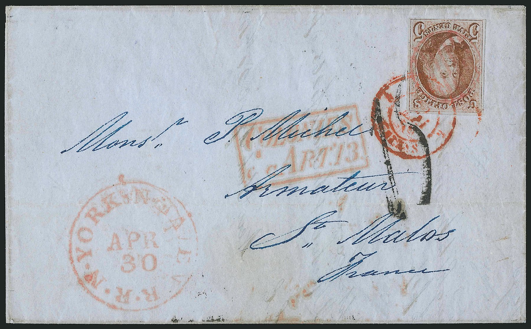 Price of US Stamp Scott # 1 - 5c 1847 Franklin. Robert Siegel Auction Galleries, Jun 2015, Sale 1105, Lot 2519