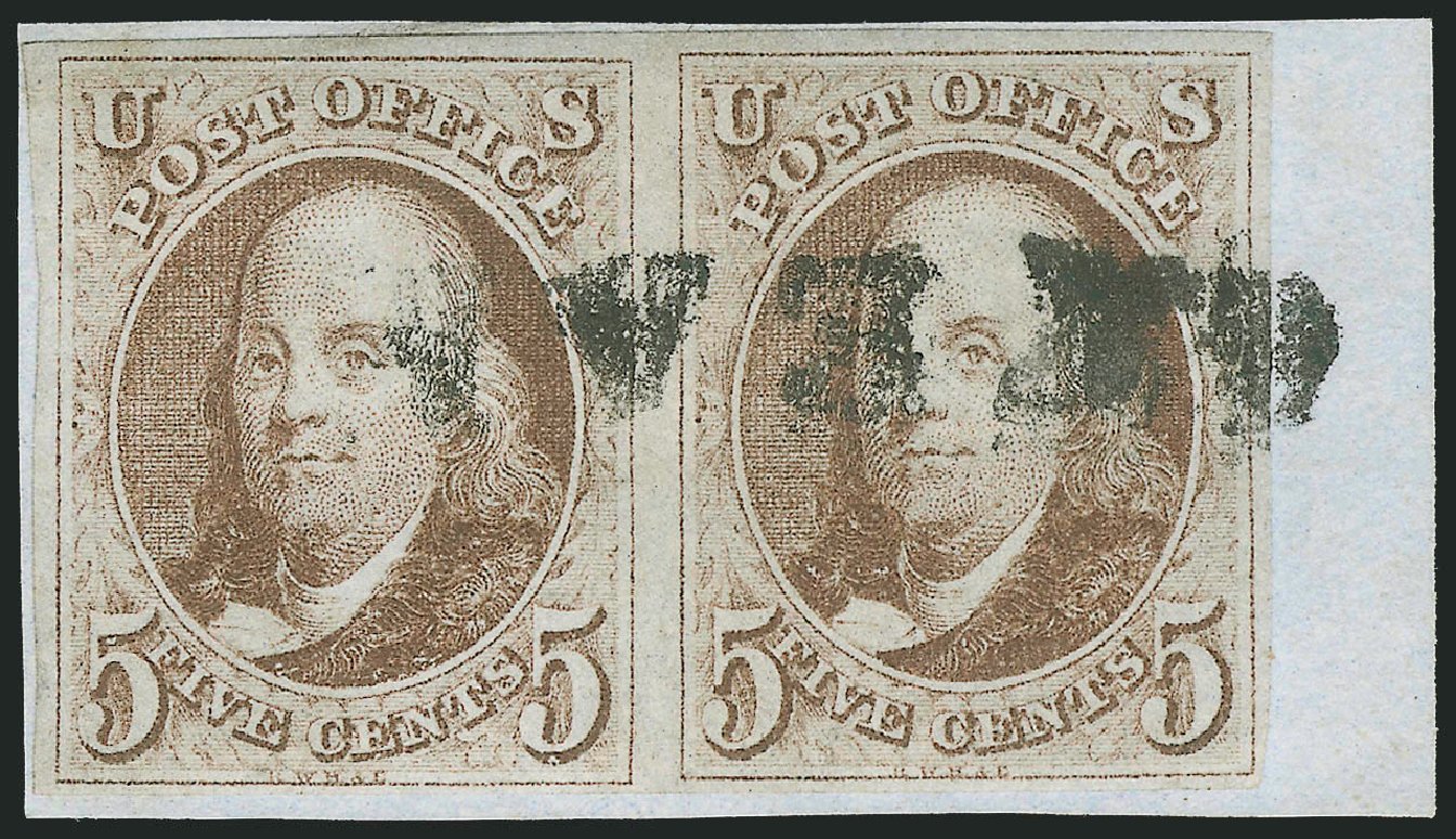 US Stamps Prices Scott Catalog # 1 - 1847 5c Franklin. Robert Siegel Auction Galleries, Oct 2008, Sale 963, Lot 29