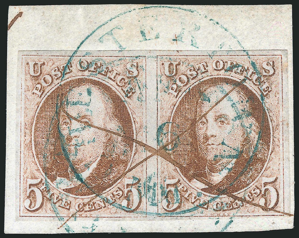 US Stamp Value Scott Cat. # 1: 5c 1847 Franklin. Robert Siegel Auction Galleries, Sep 2010, Sale 993, Lot 149