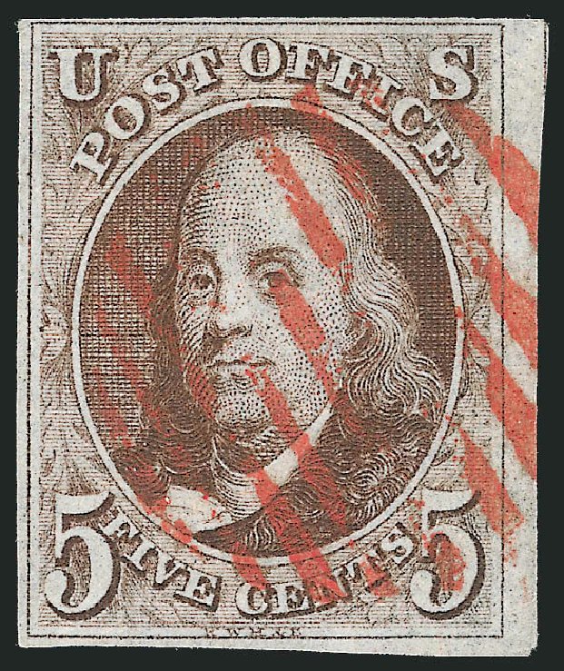 Price of US Stamp Scott 1: 1847 5c Franklin. Robert Siegel Auction Galleries, Sep 2010, Sale 993, Lot 29