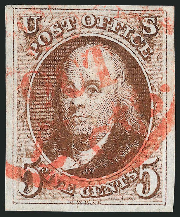 Prices of US Stamps Scott Catalog 1: 1847 5c Franklin. Robert Siegel Auction Galleries, Sep 2010, Sale 993, Lot 49