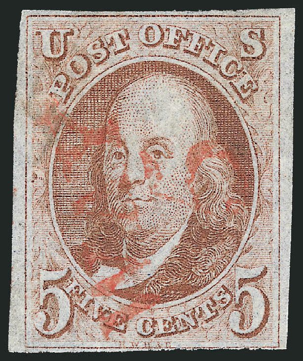 Value of US Stamps Scott 1: 5c 1847 Franklin. Robert Siegel Auction Galleries, Sep 2010, Sale 993, Lot 79