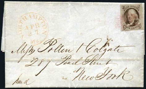 Price of US Stamps Scott # 1 - 5c 1847 Franklin. Harmer-Schau Auction Galleries, Feb 2010, Sale 84, Lot 1220