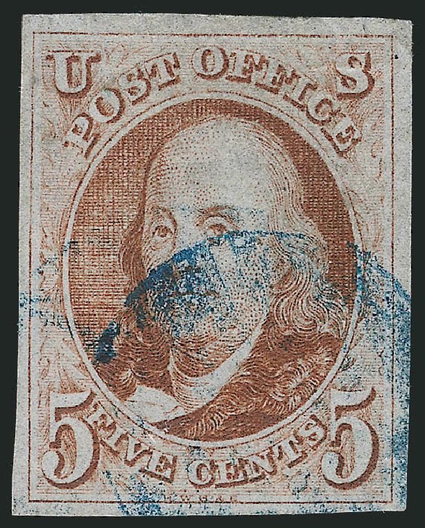 Value of US Stamp Scott Catalog #1 - 1847 5c Franklin. Robert Siegel Auction Galleries, Mar 2011, Sale 1007, Lot 2080