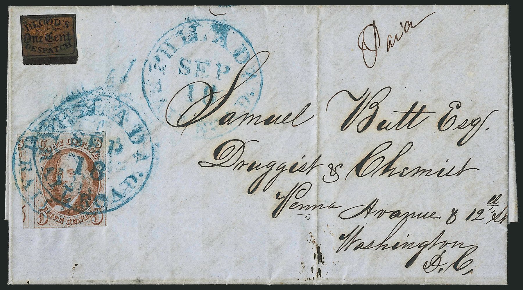 Values of US Stamps Scott Catalogue #1 - 1847 5c Franklin. Robert Siegel Auction Galleries, Jun 2011, Sale 1010, Lot 10
