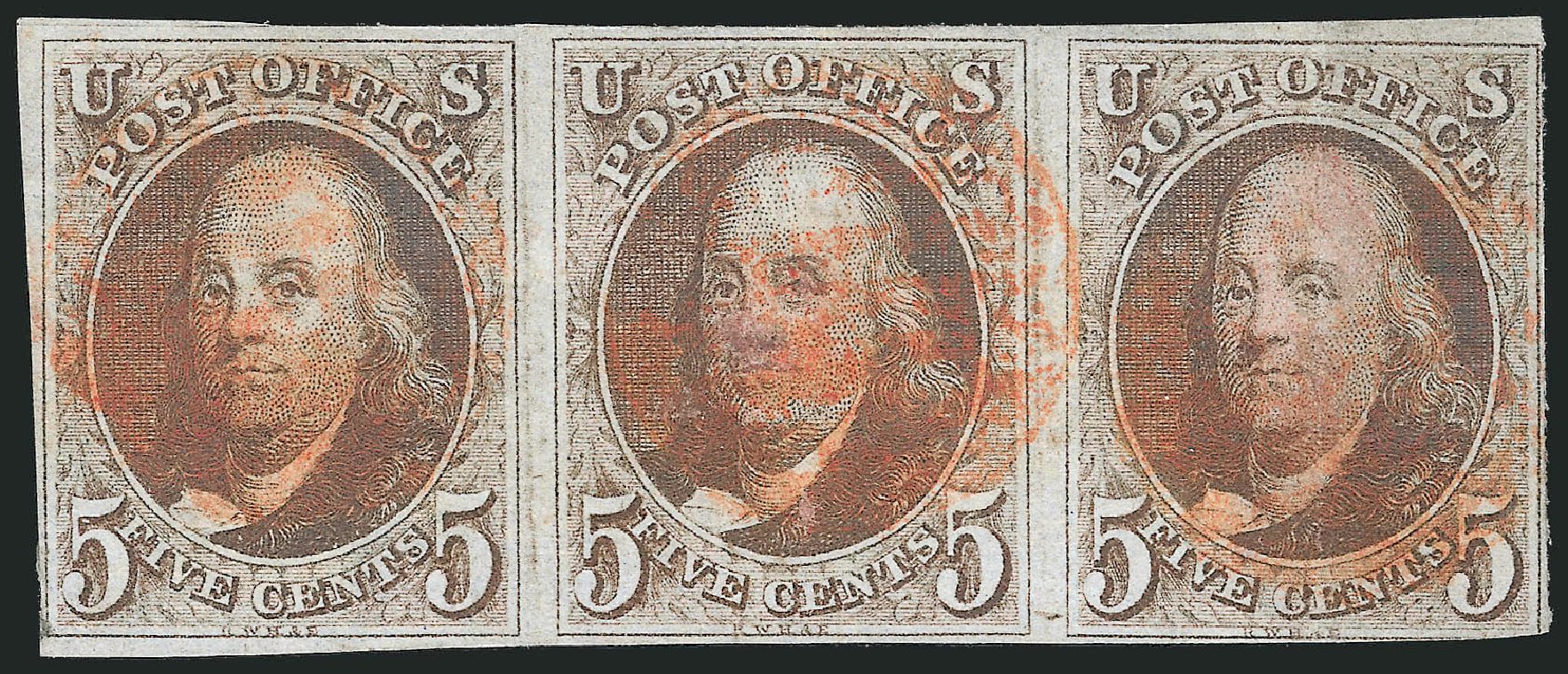 US Stamp Value Scott Catalogue 1: 5c 1847 Franklin. Robert Siegel Auction Galleries, Apr 2012, Sale 1023, Lot 2040