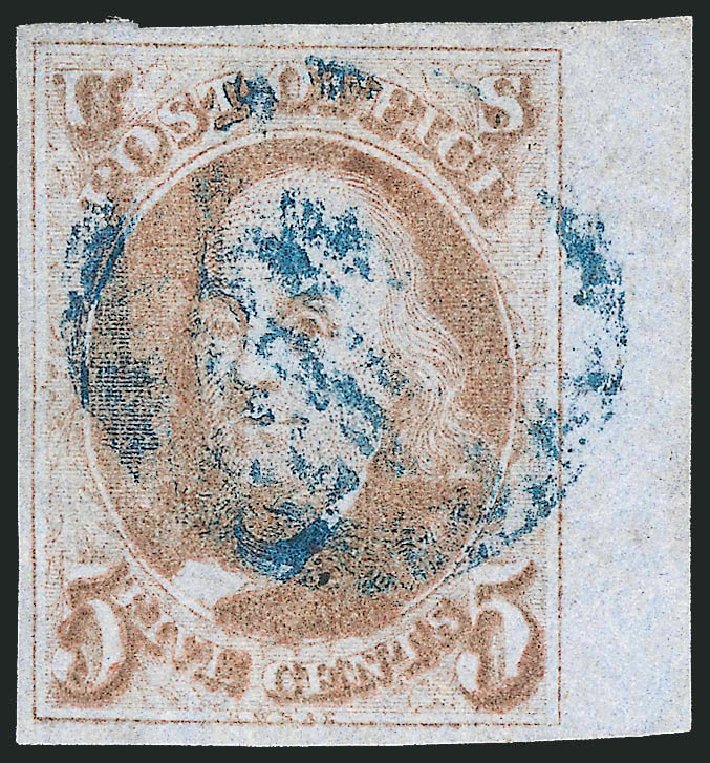 Price of US Stamps Scott Catalog #1 - 1847 5c Franklin. Robert Siegel Auction Galleries, Apr 2012, Sale 1023, Lot 2060