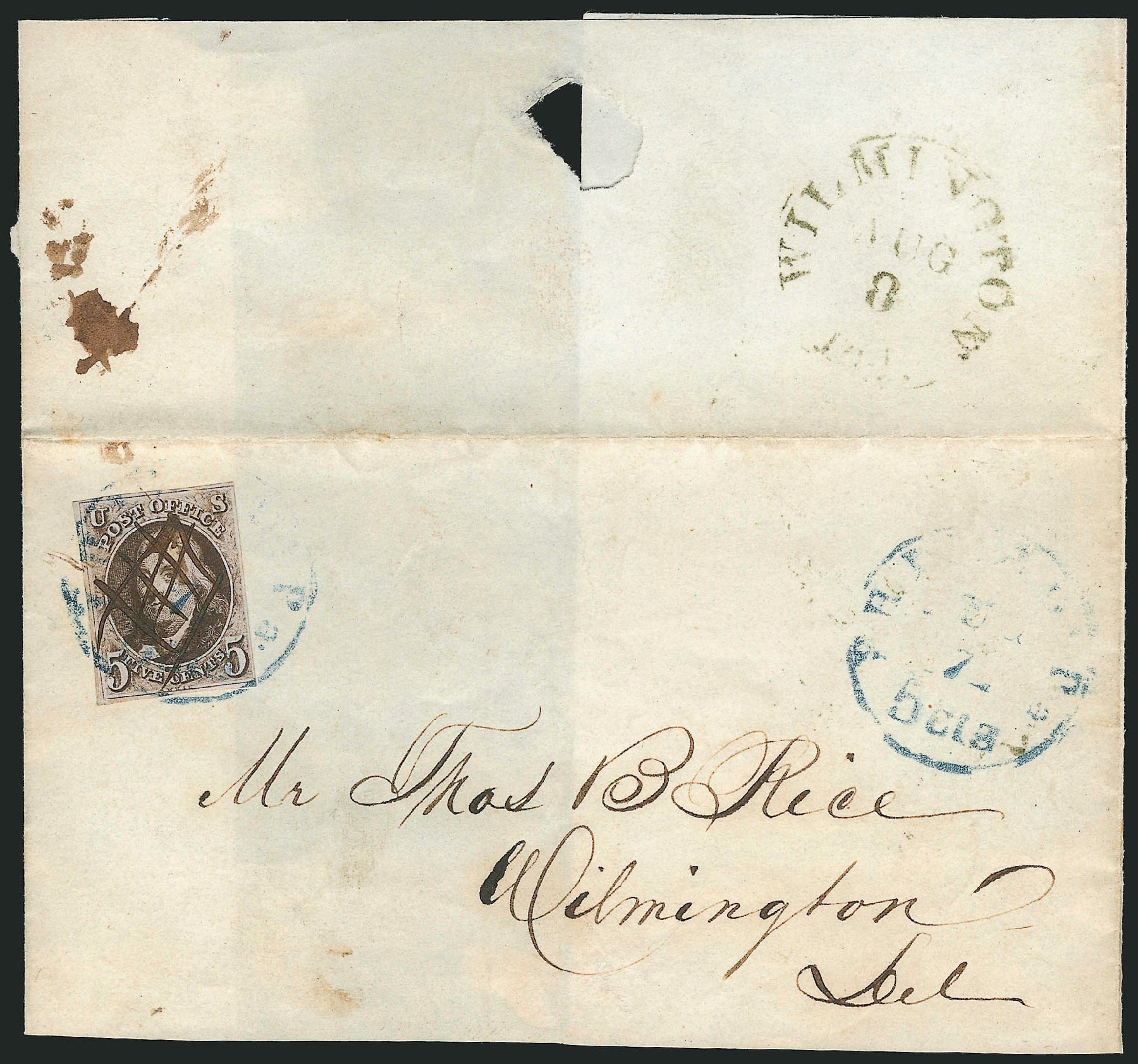 US Stamp Price Scott #1 - 1847 5c Franklin. Robert Siegel Auction Galleries, Apr 2012, Sale 1023, Lot 2210