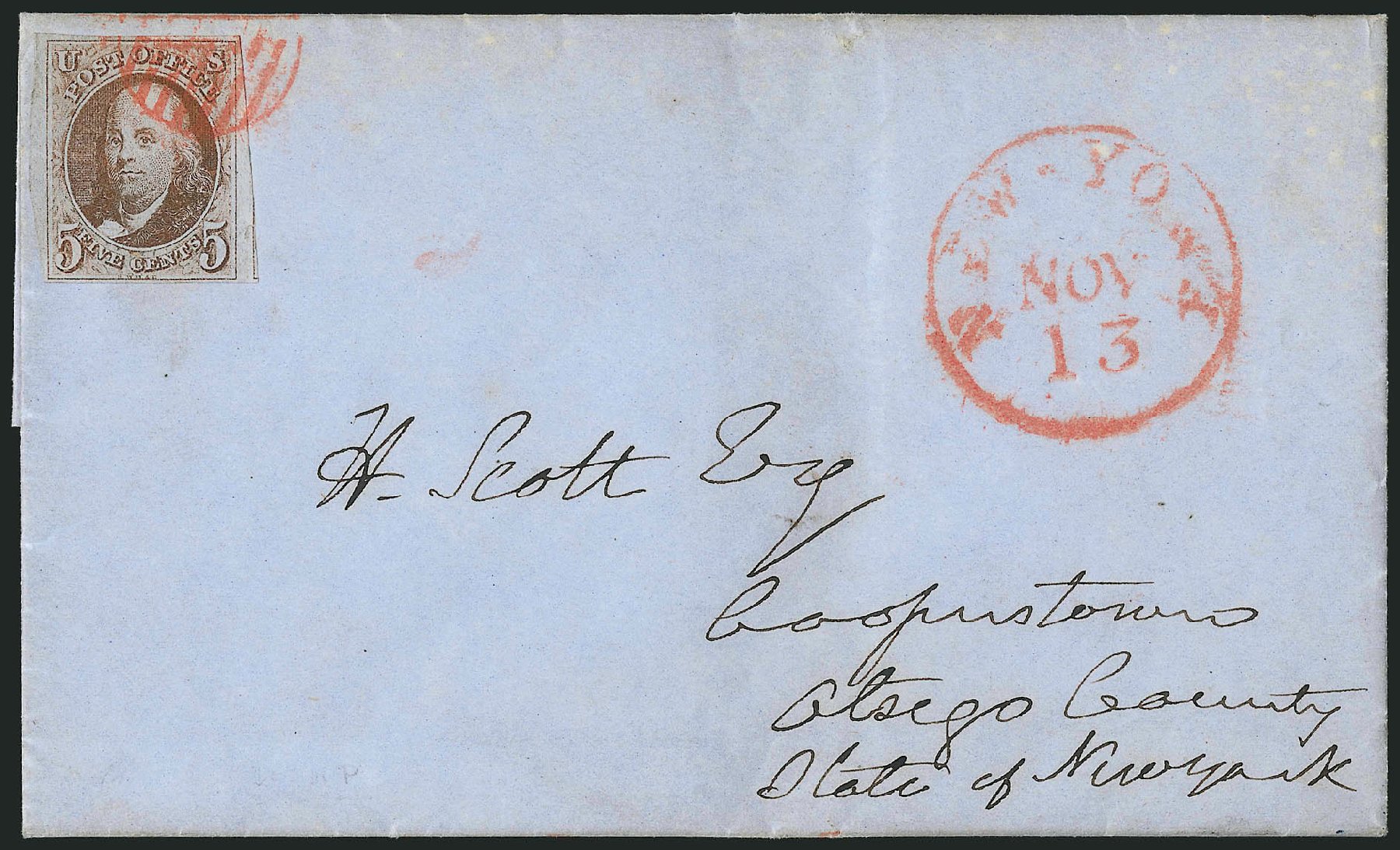 US Stamp Price Scott Cat. # 1 - 5c 1847 Franklin. Robert Siegel Auction Galleries, Apr 2012, Sale 1023, Lot 2270