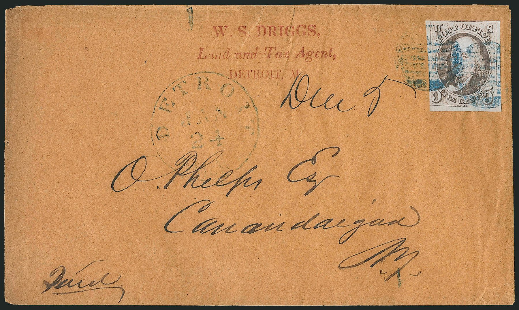 US Stamps Price Scott Catalog 1 - 5c 1847 Franklin. Robert Siegel Auction Galleries, Apr 2012, Sale 1023, Lot 2340