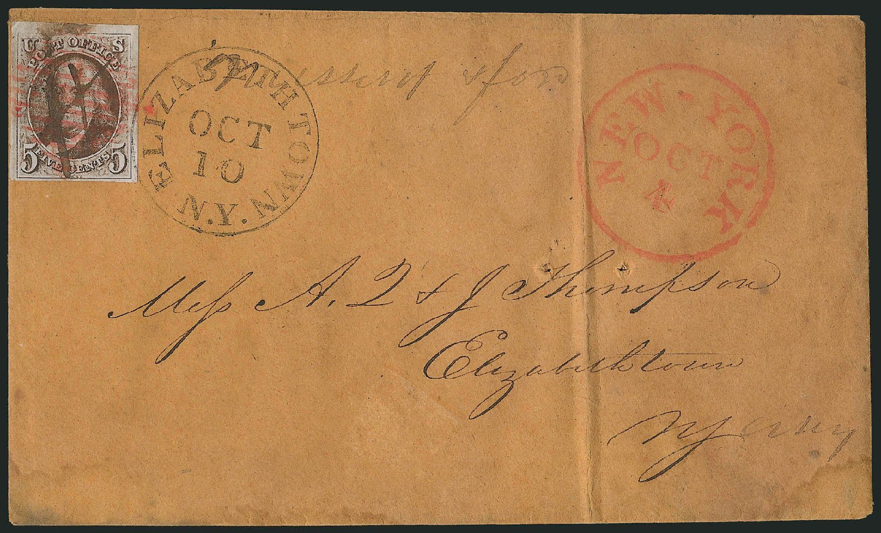 Price of US Stamp Scott Catalog # 1 - 5c 1847 Franklin. Robert Siegel Auction Galleries, Apr 2012, Sale 1023, Lot 2360