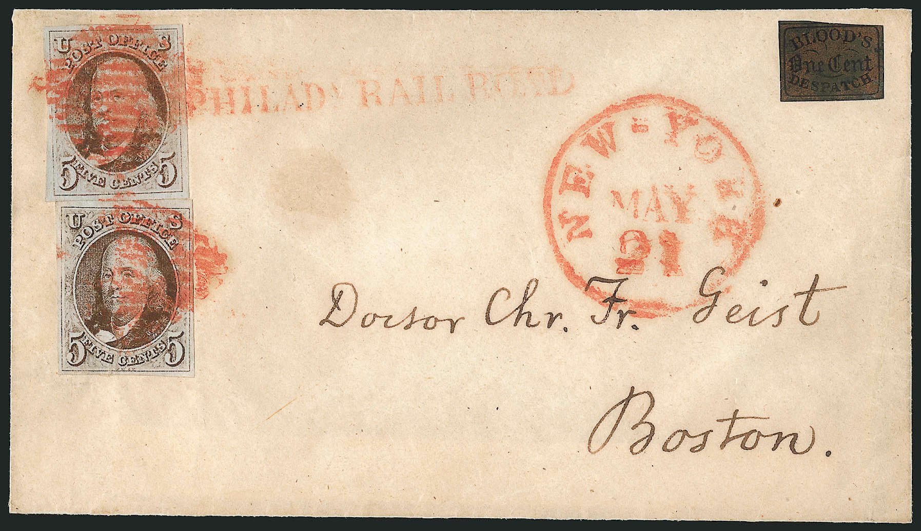 Price of US Stamps Scott Catalogue 1 - 5c 1847 Franklin. Robert Siegel Auction Galleries, Apr 2012, Sale 1023, Lot 2370