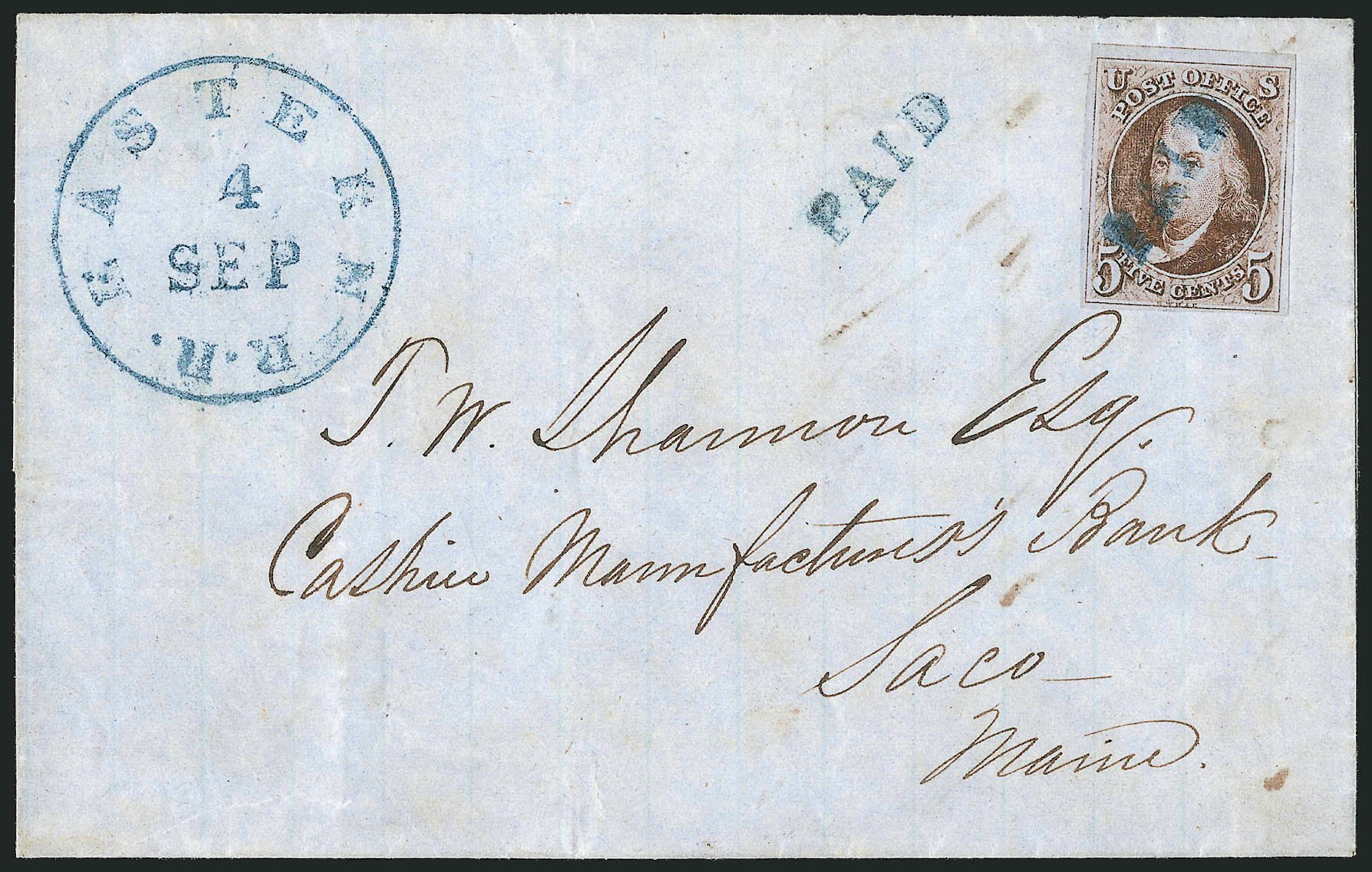US Stamp Prices Scott #1 - 5c 1847 Franklin. Robert Siegel Auction Galleries, Apr 2012, Sale 1023, Lot 2380