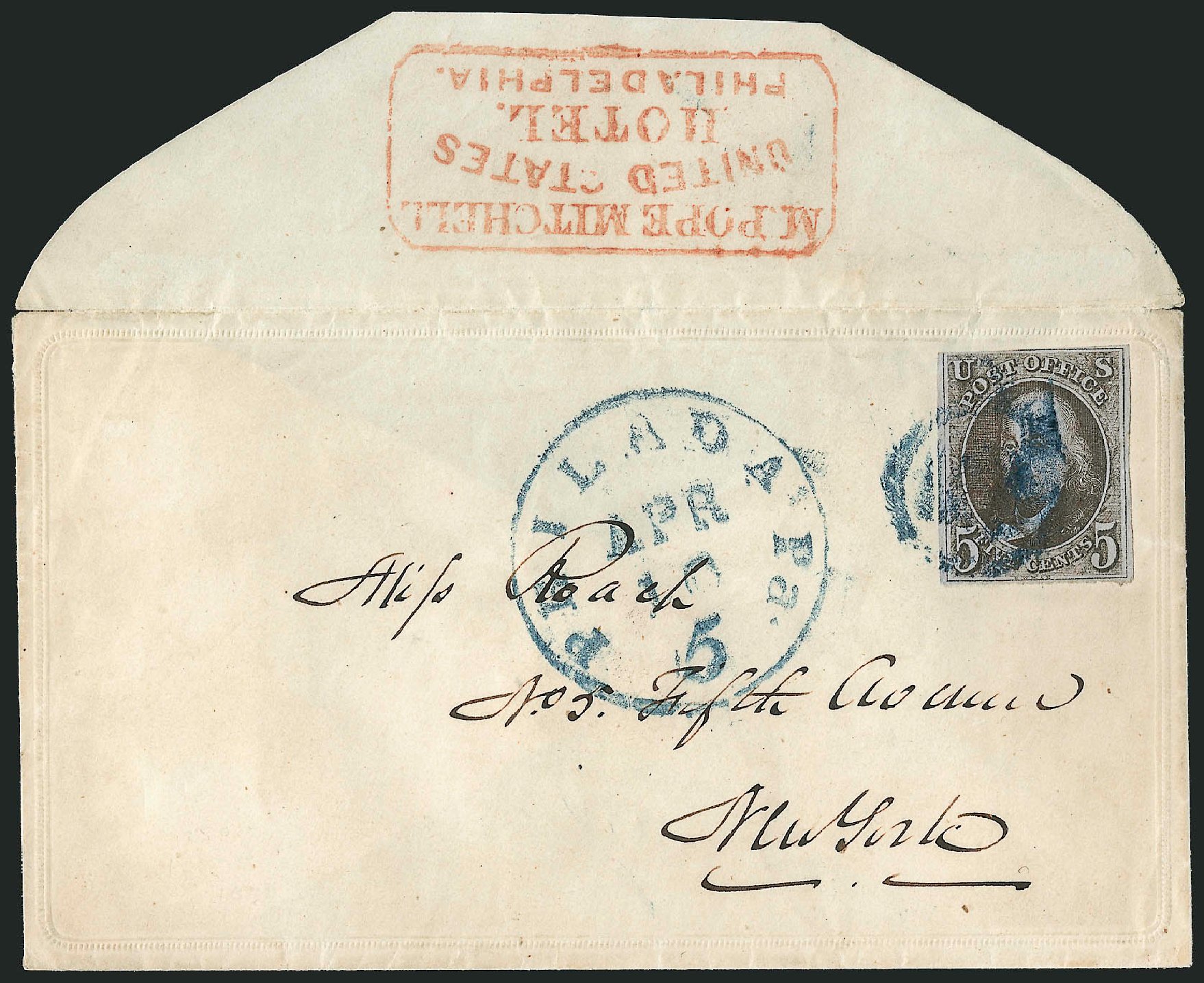 Cost of US Stamps Scott Catalogue 1 - 1847 5c Franklin. Robert Siegel Auction Galleries, Apr 2012, Sale 1023, Lot 2410