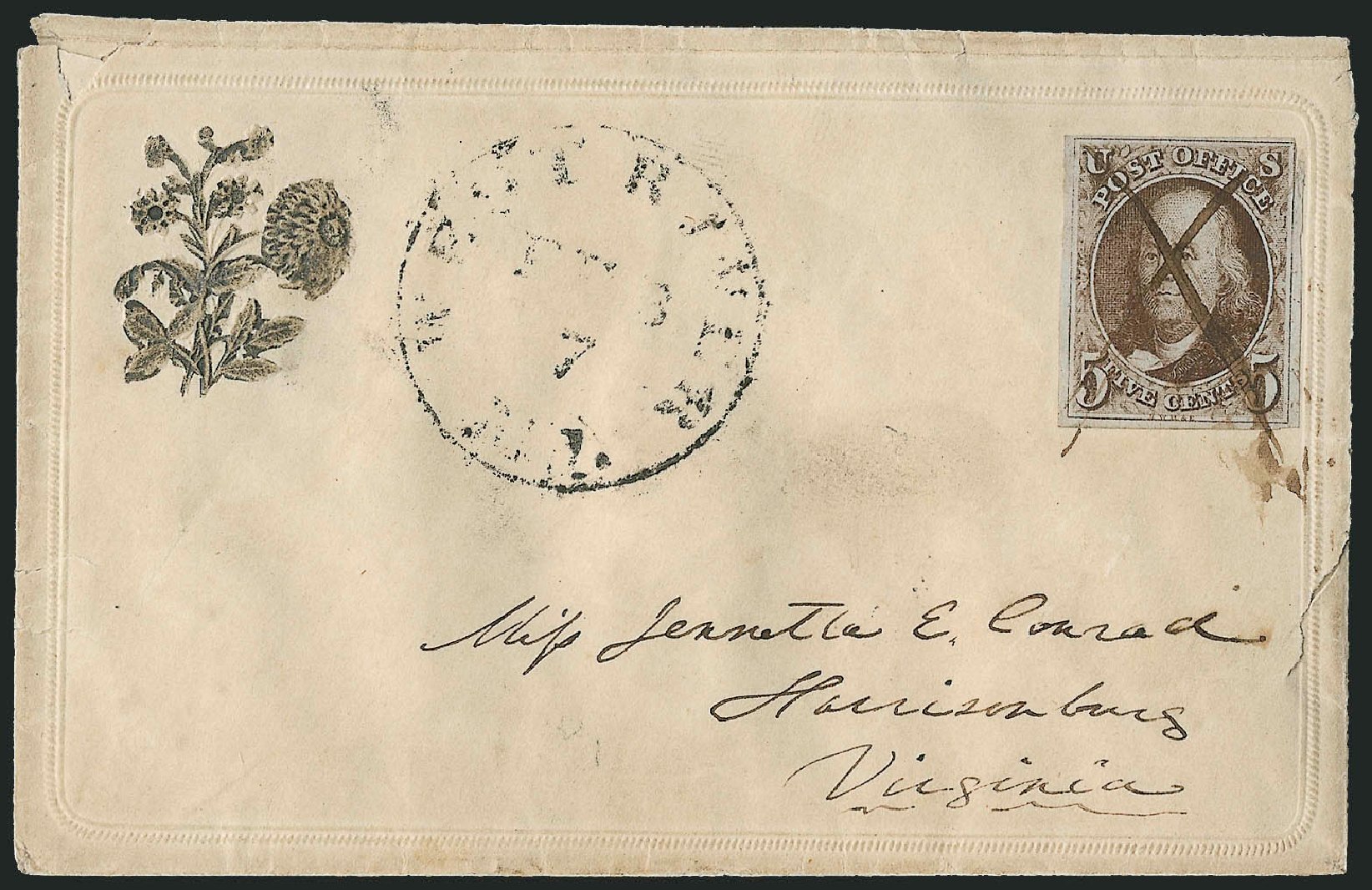 Values of US Stamp Scott Catalog # 1 - 5c 1847 Franklin. Robert Siegel Auction Galleries, Apr 2012, Sale 1023, Lot 2440