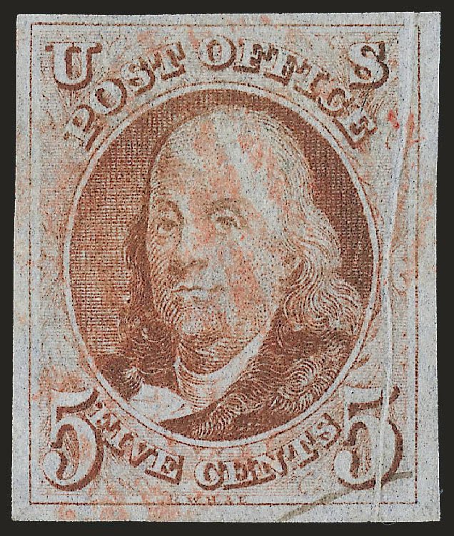 US Stamps Value Scott #1: 1847 5c Franklin. Robert Siegel Auction Galleries, Jun 2010, Sale 992, Lot 2010