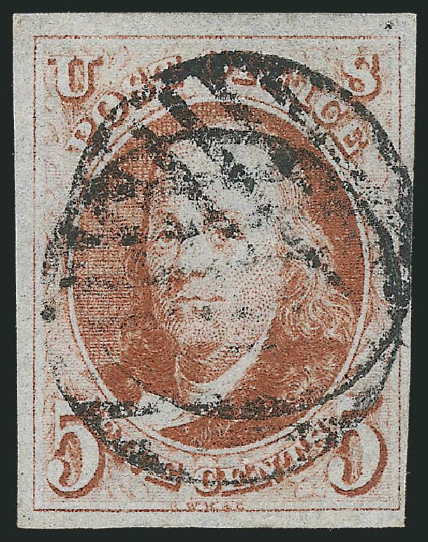 US Stamp Values Scott Catalogue # 1: 1847 5c Franklin. Robert Siegel Auction Galleries, Sep 2010, Sale 993, Lot 110