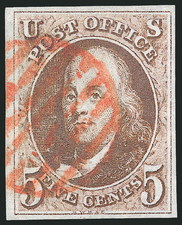 Prices of US Stamps Scott Catalogue # 1: 1847 5c Franklin. Robert Siegel Auction Galleries, Sep 2010, Sale 993, Lot 50