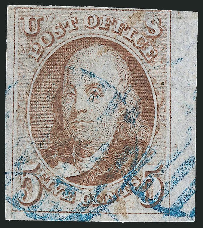 Cost of US Stamps Scott Catalogue # 1 - 1847 5c Franklin. Robert Siegel Auction Galleries, Sep 2010, Sale 993, Lot 80