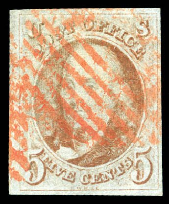 US Stamp Prices Scott Catalogue # 1: 1847 5c Franklin. Matthew Bennett International, Dec 2008, Sale 330, Lot 1311