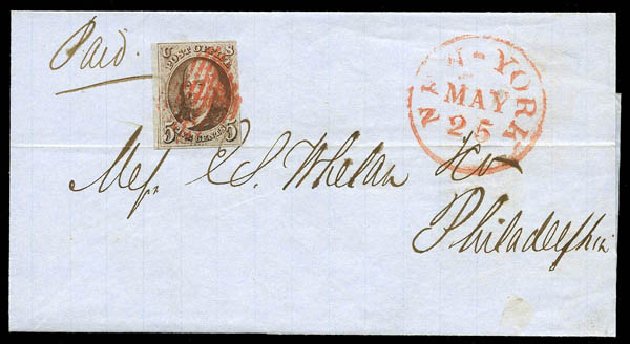 Price of US Stamps Scott Cat. # 1 - 5c 1847 Franklin. Matthew Bennett International, Feb 2015, Sale 351, Lot 11