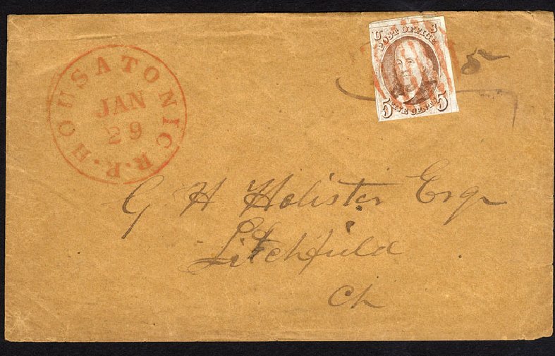 US Stamps Price Scott Catalog #1 - 1847 5c Franklin. Cherrystone Auctions, May 2008, Sale 200805, Lot 11