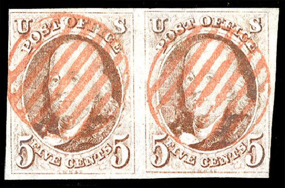 Values of US Stamps Scott 1 - 5c 1847 Franklin. Cherrystone Auctions, Apr 2012, Sale 201204, Lot 11