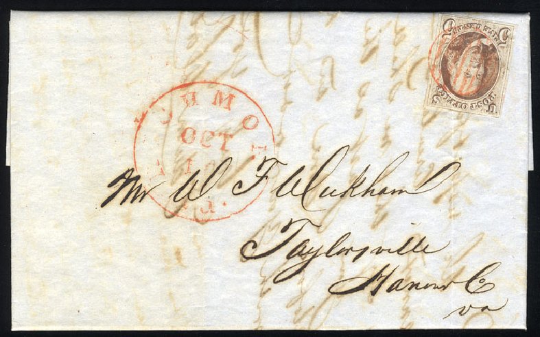 Costs of US Stamps Scott Cat. #1: 1847 5c Franklin. Cherrystone Auctions, Jan 2015, Sale 201501, Lot 11