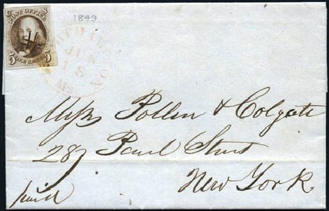 Value of US Stamps Scott Catalogue 1 - 1847 5c Franklin. Harmer-Schau Auction Galleries, Feb 2010, Sale 84, Lot 1221