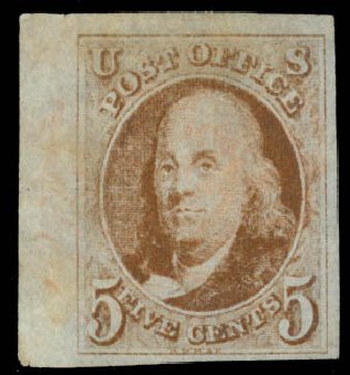 Price of US Stamp Scott Catalog # 1 - 5c 1847 Franklin. Daniel Kelleher Auctions, Jan 2015, Sale 663, Lot 1201
