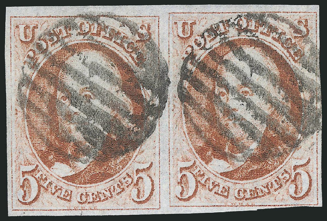 US Stamp Value Scott Catalog # 1 - 5c 1847 Franklin. Robert Siegel Auction Galleries, Mar 2011, Sale 1007, Lot 2081