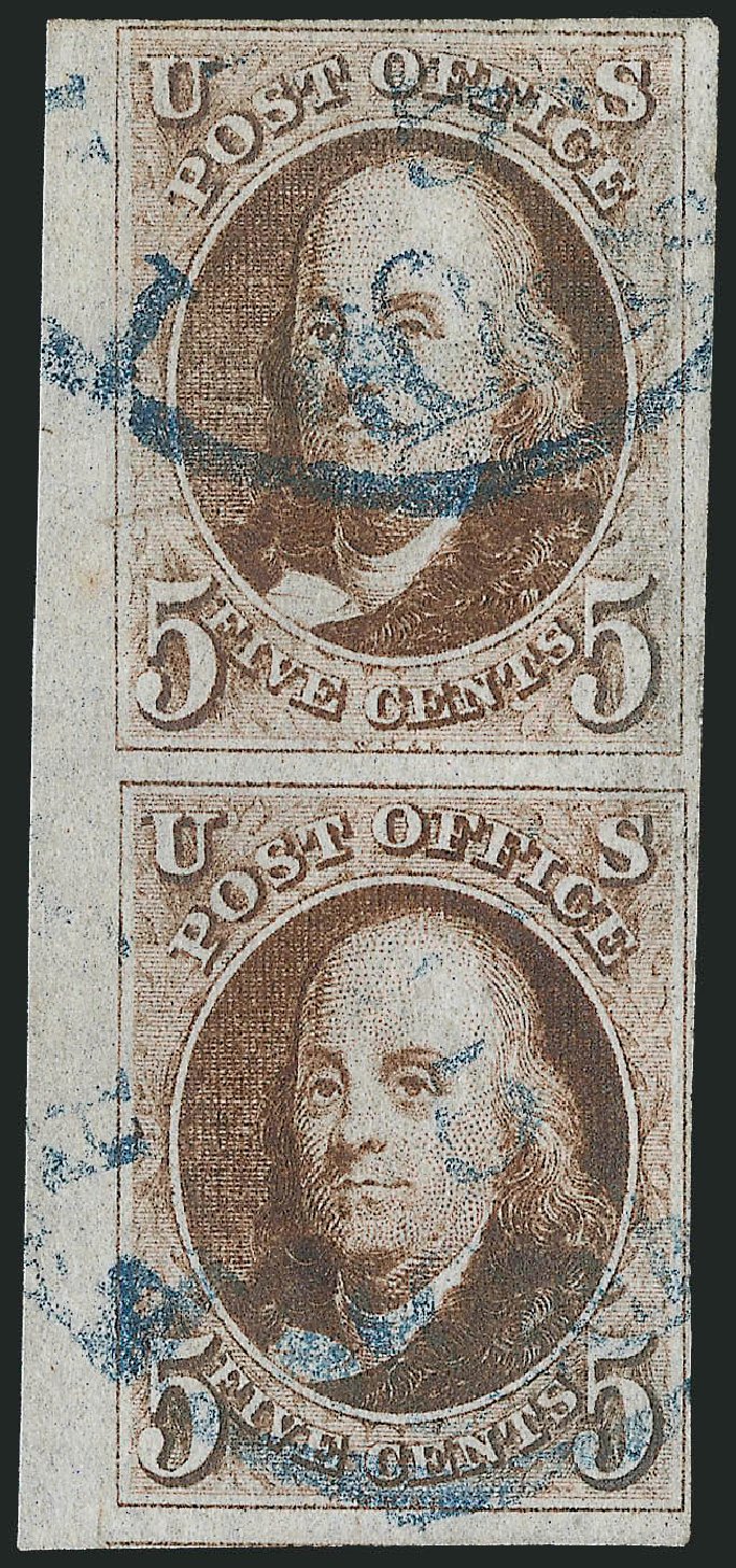 US Stamps Price Scott Catalogue # 1 - 1847 5c Franklin. Robert Siegel Auction Galleries, Dec 2011, Sale 1017, Lot 41