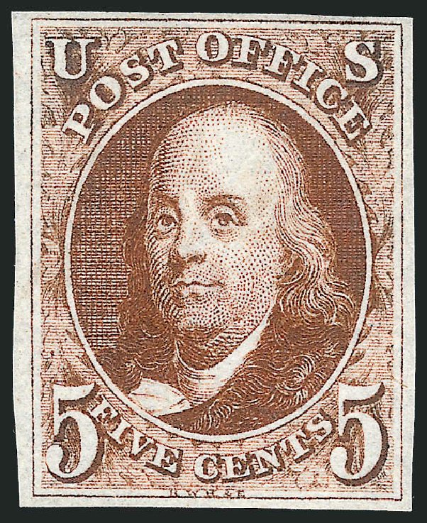 Cost of US Stamps Scott 1: 5c 1847 Franklin. Robert Siegel Auction Galleries, Mar 2012, Sale 1019, Lot 301