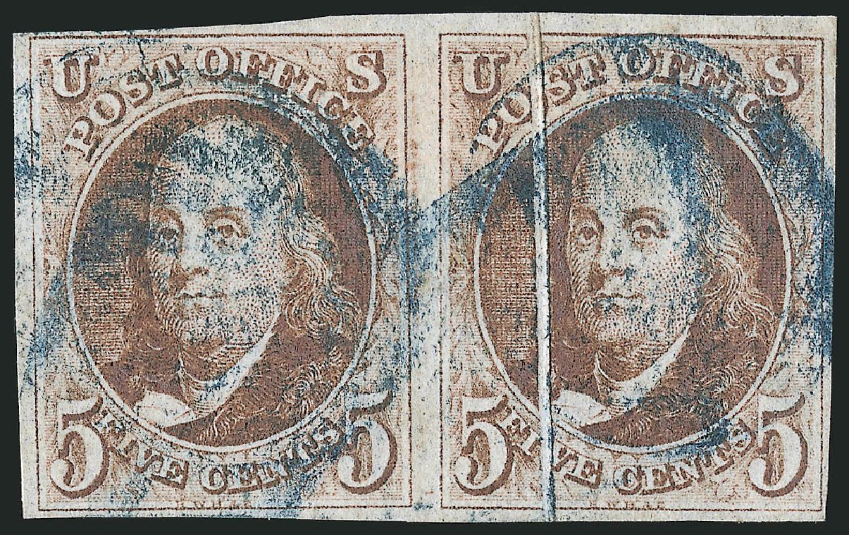 Prices of US Stamp Scott Catalog 1 - 1847 5c Franklin. Robert Siegel Auction Galleries, Apr 2012, Sale 1023, Lot 2111