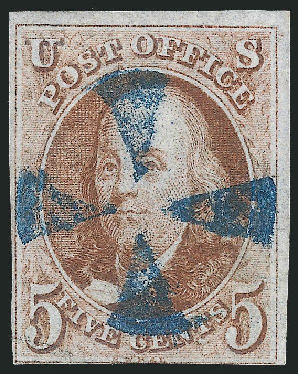 Costs of US Stamp Scott Cat. 1 - 5c 1847 Franklin. Robert Siegel Auction Galleries, Apr 2012, Sale 1023, Lot 2161