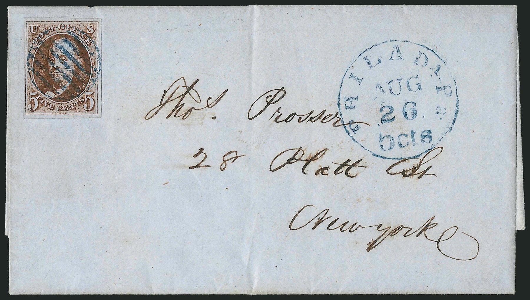 Values of US Stamps Scott Catalog 1: 5c 1847 Franklin. Robert Siegel Auction Galleries, Apr 2012, Sale 1023, Lot 2211