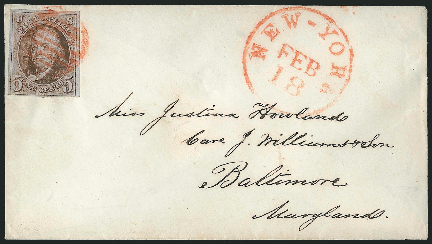 Price of US Stamps Scott Catalogue #1: 5c 1847 Franklin. Robert Siegel Auction Galleries, Apr 2012, Sale 1023, Lot 2271