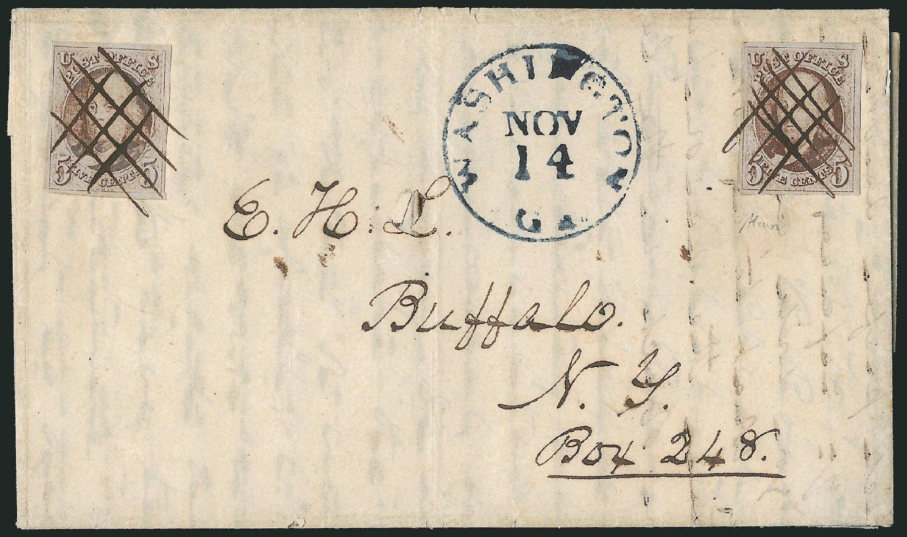 Costs of US Stamps Scott Cat. #1: 1847 5c Franklin. Robert Siegel Auction Galleries, Apr 2012, Sale 1023, Lot 2351