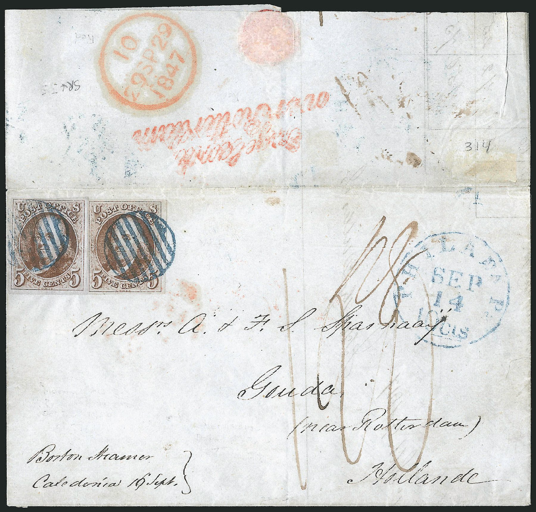 Value of US Stamp Scott Catalog 1 - 1847 5c Franklin. Robert Siegel Auction Galleries, Apr 2012, Sale 1023, Lot 2491
