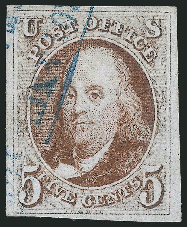 US Stamp Price Scott Catalogue 1 - 5c 1847 Franklin. Robert Siegel Auction Galleries, Jul 2013, Sale 1050, Lot 41