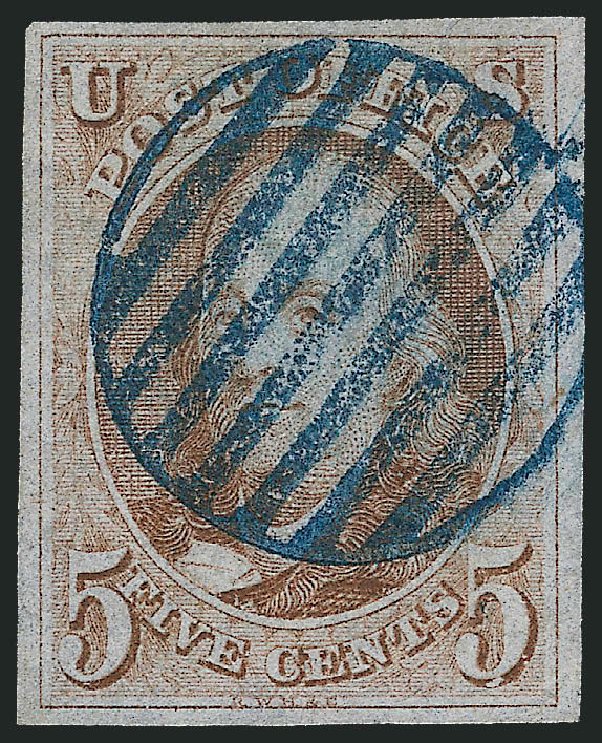 Costs of US Stamps Scott # 1: 1847 5c Franklin. Robert Siegel Auction Galleries, Mar 2014, Sale 1067, Lot 851