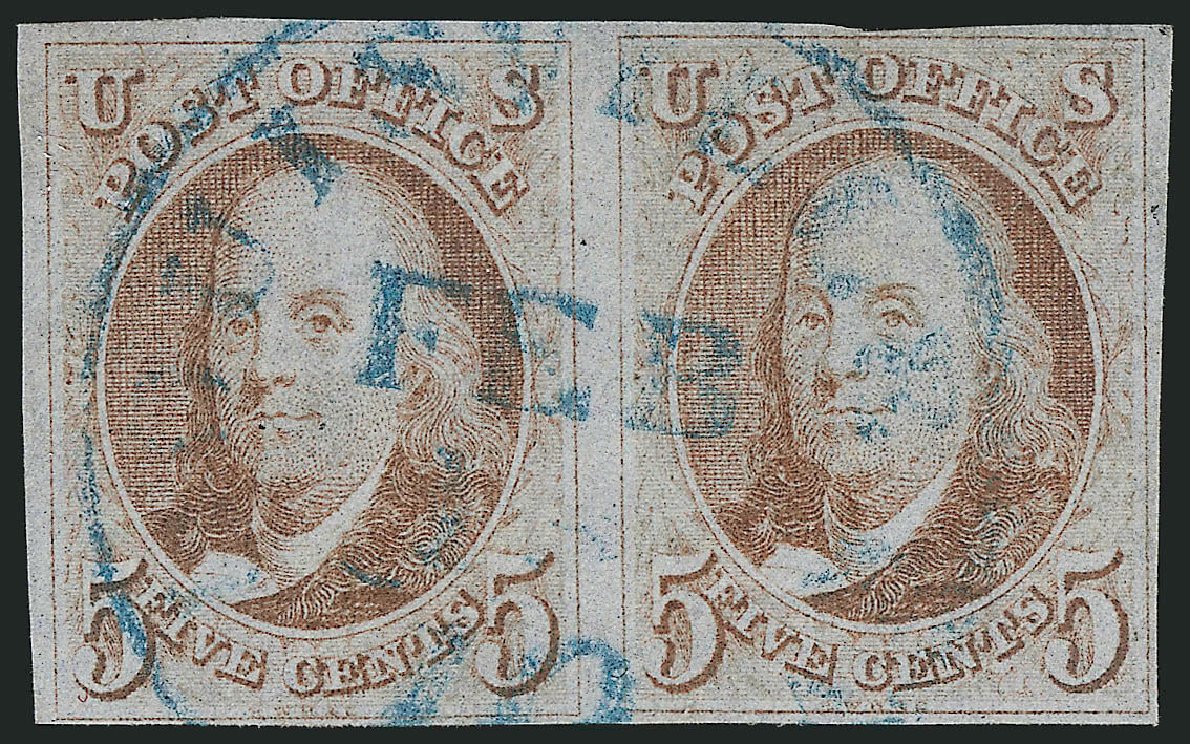 Prices of US Stamps Scott Cat. 1: 1847 5c Franklin. Robert Siegel Auction Galleries, Mar 2014, Sale 1067, Lot 861
