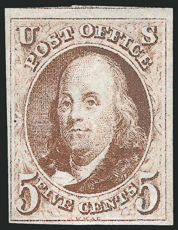 Prices of US Stamp Scott Catalog 1: 1847 5c Franklin. Robert Siegel Auction Galleries, Jun 2009, Sale 975, Lot 1051