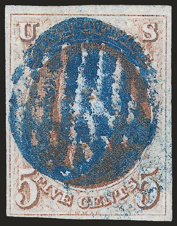 Cost of US Stamps Scott Catalogue #1 - 1847 5c Franklin. Robert Siegel Auction Galleries, Jun 2009, Sale 975, Lot 1071