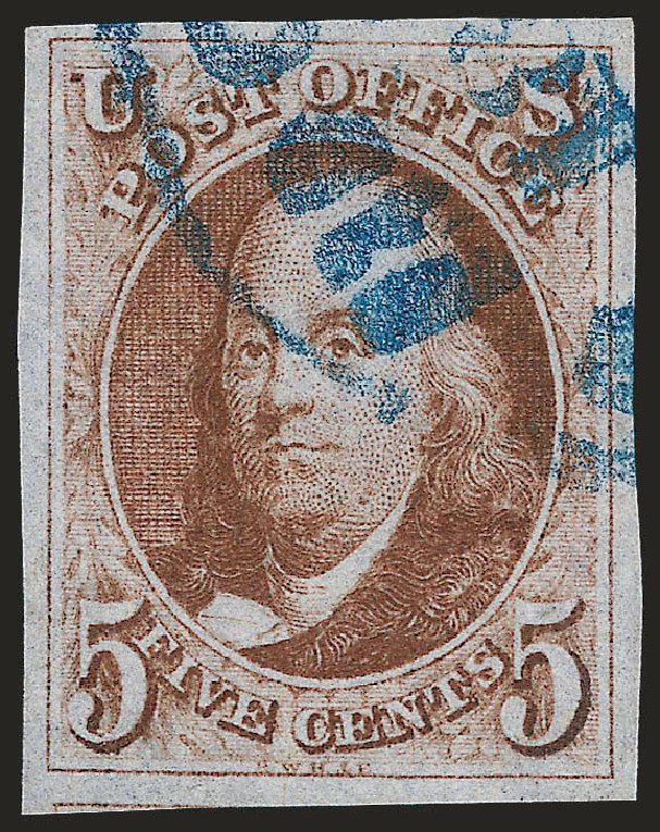 US Stamps Prices Scott #1 - 1847 5c Franklin. Robert Siegel Auction Galleries, Apr 2010, Sale 984, Lot 11