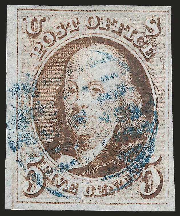 US Stamps Price Scott Cat. # 1 - 1847 5c Franklin. Robert Siegel Auction Galleries, Apr 2010, Sale 984, Lot 31