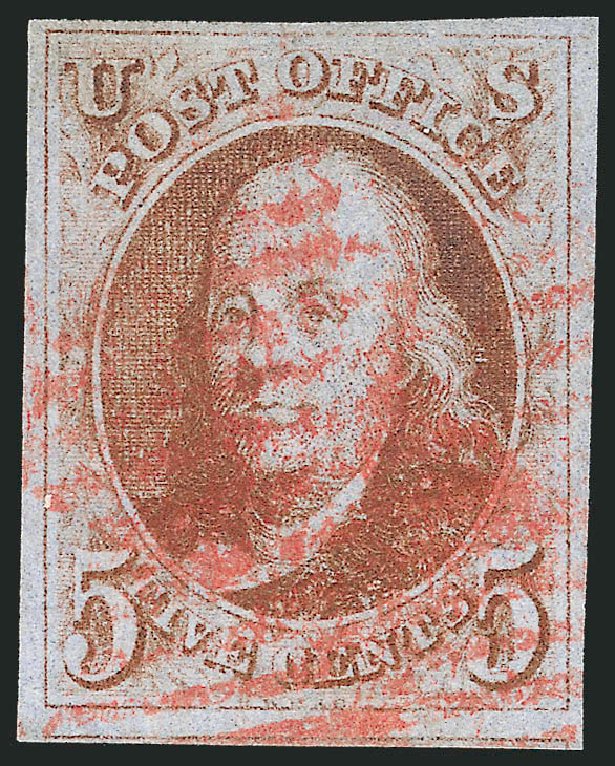 Value of US Stamps Scott Cat. #1: 1847 5c Franklin. Robert Siegel Auction Galleries, Sep 2010, Sale 993, Lot 101