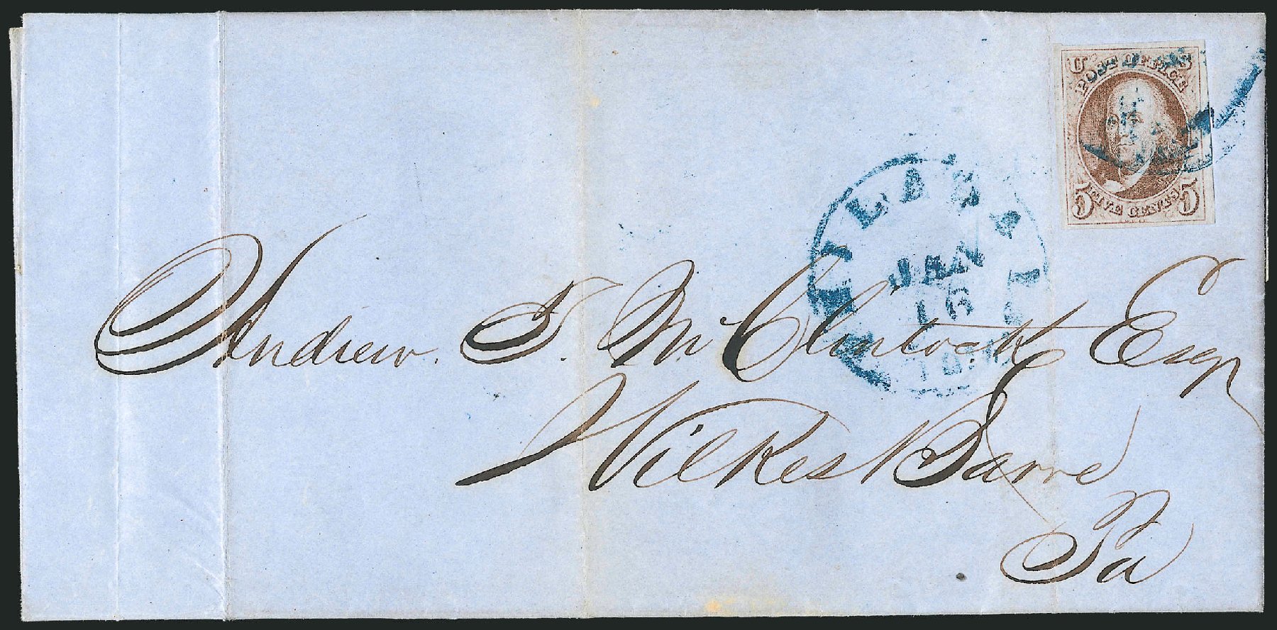 US Stamps Values Scott Cat. #1: 5c 1847 Franklin. Robert Siegel Auction Galleries, Sep 2010, Sale 993, Lot 201